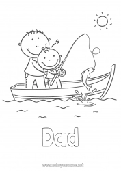 Child coloring page Fishing Summer Spring Sea Vehicles Boat Maritime vehicles