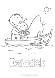 Kolorowanka dla dziecka Sport Rybaństwo Lato Wiosna Morze Pojazdy łódź Pojazdy morskie