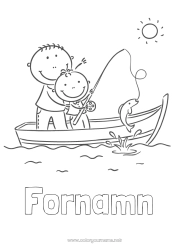 Gratis färgläggning Sport Fiske Sommar Vår Hav Fordon Båt Marina fordon