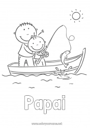 Página de desenho infantil Esporte Pesca Verão Primavera Mar Veículos Barco Veículos marítimos