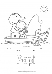 Coloriage enfant Pêche Été Printemps Mer Véhicules Bateau Véhicules maritimes