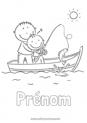 Coloriage gratuit Pêche Été Printemps Mer Véhicules Bateau Véhicules maritimes