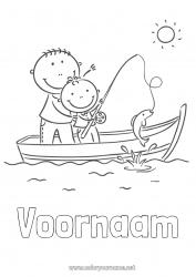 Gratis kleurplaat Sport Vissen Zomer Lente Zee Voertuigen Boot Maritieme voertuigen