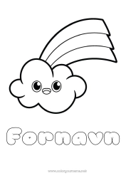 Gratis farvelægning Sød Kawaii Forår Børneaktiviteter Regnbue Nem farvelægning