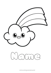 Free colouring Cute Cute Spring Children's activities Rainbow Easy colouring pages