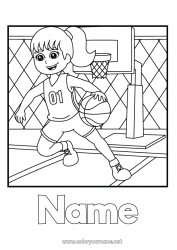 Free drawing Sport Girl Basketball Team sports