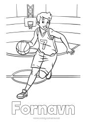 Gratis tegning Sport Gutt Basketball Lagidrett