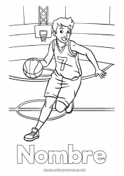 Colorear para personalizar Sport Chico Baloncesto Deportes en equipo