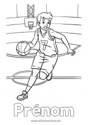 Coloriage gratuit Sport Garçon Basketball Sports d'équipe