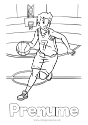 Desen liber de colorat Sport Băiat Baschet Sporturi de echipă
