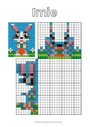 Kolorowanka za darmo Aktywności dla dzieci Zwierzę Kolorowanki pośrednie Picross nonogram