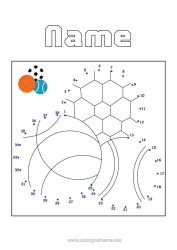 Free colouring Football Football Sport Figure Balloons Children's activities Connecting points Basketball Easy colouring pages Team sports Connect the Numbers
