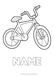 Colouring to customise Sport Vehicles Easy Colouring Pages Bicycle Two-Wheeled Vehicles