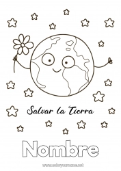 Dibujo libre Flores Geografía Espacio Planetas y sistema solar Estrellas Tierra Día de la Tierra Astronomía