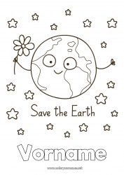 Kostenlose Zeichnung Blumen Geografie Weltraum Planeten und Sonnensystem Sterne Erde Tag der Erde Astronomie