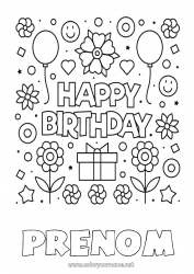 Dessin gratuit Fleurs Anniversaire Coloriages faciles