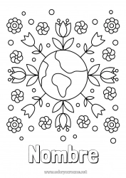 Colorear gratis Flores Tierra Día de la Tierra