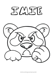 Kolorowanka do personalizacji Zwierzę Panda Łatwe kolorowanki W złym humorze Inne zwierzęta świata