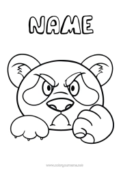 Free colouring Animal Panda Easy colouring pages In a bad mood. Other animals of the world Emotions Anger