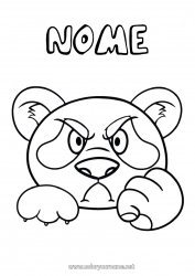 Colorare per personalizzare Animale Panda Disegni da colorare facili Di cattivo umore Altri animali del mondo