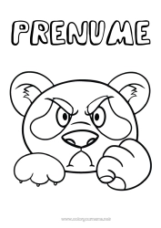 Pagină de colorat personalizată Animal Panda Desene de colorat ușoare De rău de spirit Alte animale din lume