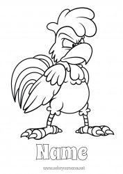 Free coloring Animal Rooster Farm Intermediate coloring pages Grumpy Farm animals