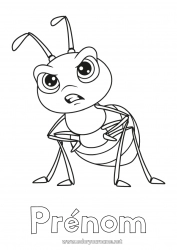 Coloriage gratuit Animal Fourmi Insectes De mauvaise humeur