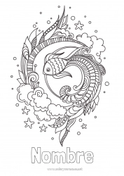 Dibujo libre Mandala Animales Pescado Dibujos complejos para colorear Animales marinos o acuáticos