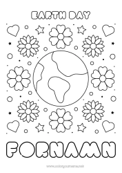 Gratis teckning Blommor Lätta målarbilder Jord Jordens dag