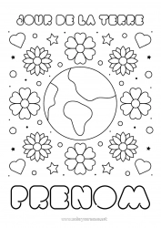 Coloriage gratuit Fleurs Coloriages faciles Terre Jour de la Terre