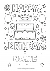 Free coloring Cake Birthday Easy coloring pages