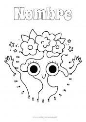 Colorear gratis Lindo Kawaii Ecología Actividades para niños Une los puntos Tierra Día de la Tierra Une los Números