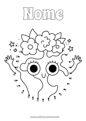 Colorazione gratuita Carino Kawaii Ecologia Attività per Bambini Punti da unire Terra Giorno della Terra Unisci i Numeri