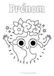 Coloriage gratuit Mignon Kawaii écologie Activités enfants Points à relier Terre Jour de la Terre Nombres à Relier