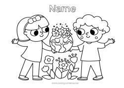 Free colouring Ecology Child Children's activities Earth Earth Day