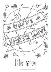 Colouring to customise Ecology Earth Earth Day