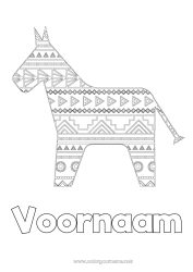 Gratis tekening Paard Dier Mexico Intermediaire kleurplaten Boerderijdieren Cinco de Mayo Piñata Ezel Zweden Dala-hengst