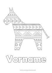 Kostenlose Zeichnung Pferd Tier Mexiko Mittelstufenmalvorlagen Bauernhoftiere Cinco de Mayo Piñata Esel Schweden Dala-Pferd