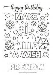 Coloriage gratuit Gâteau Anniversaire