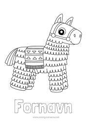 Gratis fargelegging Hest Dyr Mexico Enkle fargelegginger Gårdsdyr Cinco de Mayo Piñata