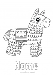 Desenho grátis Cavalo Animal México Desenhos para colorir fáceis Animais de fazenda Cinco de Mayo Piñata