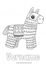 Kostenlose Zeichnung Pferd Tier Mexiko Einfache Ausmalbilder Bauernhoftiere Cinco de Mayo Piñata