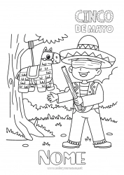 Desenho grátis México Cinco de Mayo Piñata Sombrero