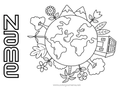 Free colouring Ecology Planets and solar system Intermediate colouring sheets Earth Earth Day Astronomy