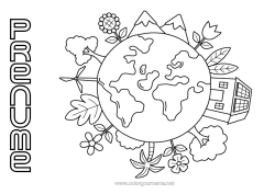 Pagină de colorat personalizată Ecologie Planete și sistemul solar Colorează intermediare Pământ Ziua Pământului Astronomie