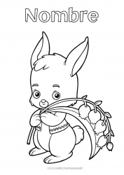 Dibujo libre Flores Primavera Conejo Animales Lirio de los valles 1 de mayo Animales del bosque