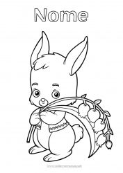 Desenho grátis Flores Primavera Coelho Animal Lírio do vale 1º de maio Animais da floresta