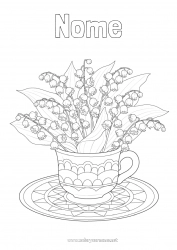 Desenho grátis Flores Primavera Caneca Lírio do vale Bebida 1º de maio