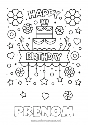 Coloriage gratuit Gâteau Anniversaire