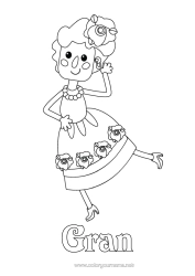 Free colouring Sport Grandma Dance Spain Mexico Fifth of May Music Day Artistic sports